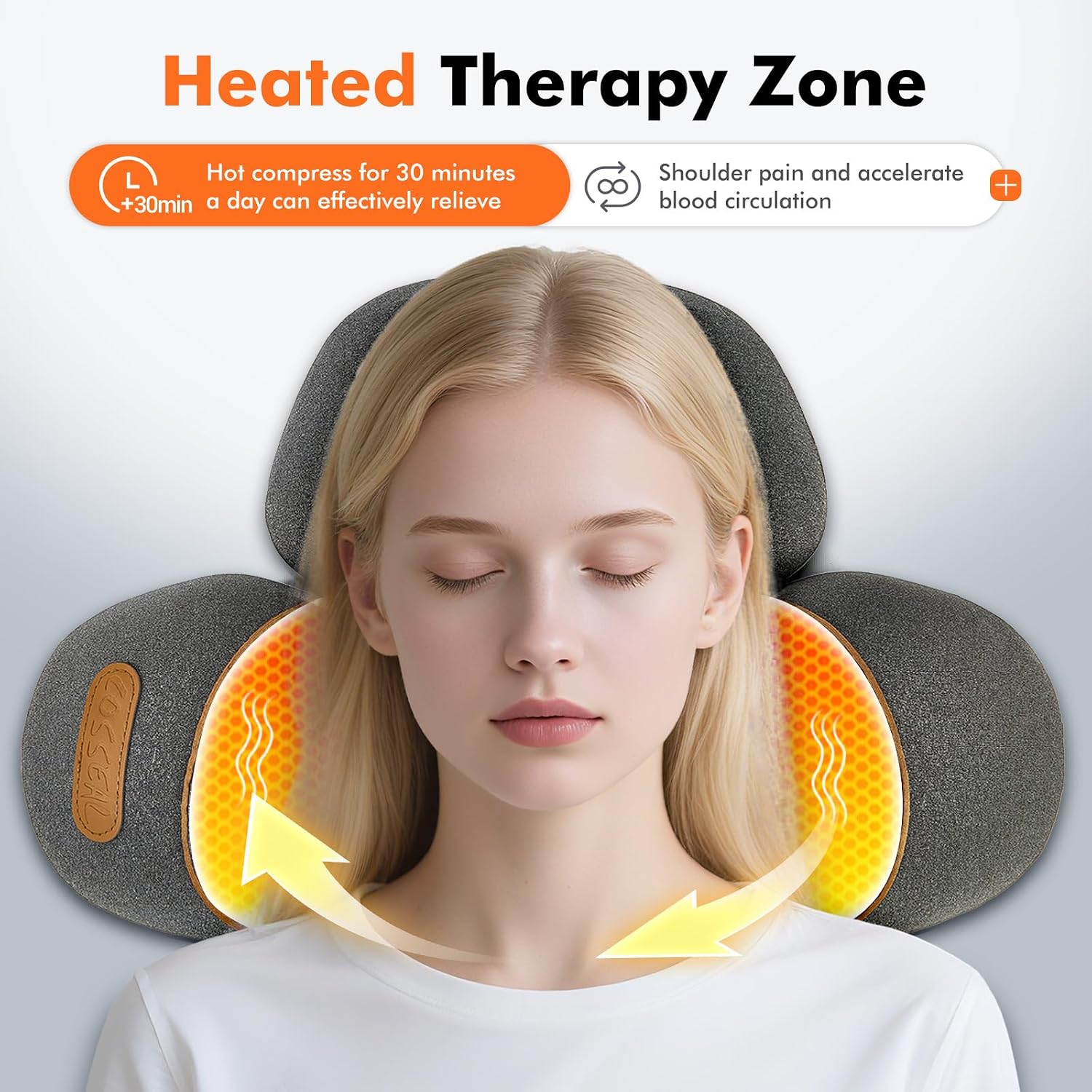 Neck Traction Pillow - 3-in-1 Neck Massager Pillow with Heating
