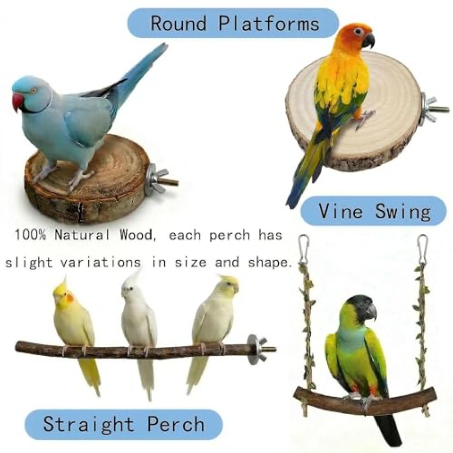 8PCS natural wood bird perches - Health & Wellness Rehab 评论和价格