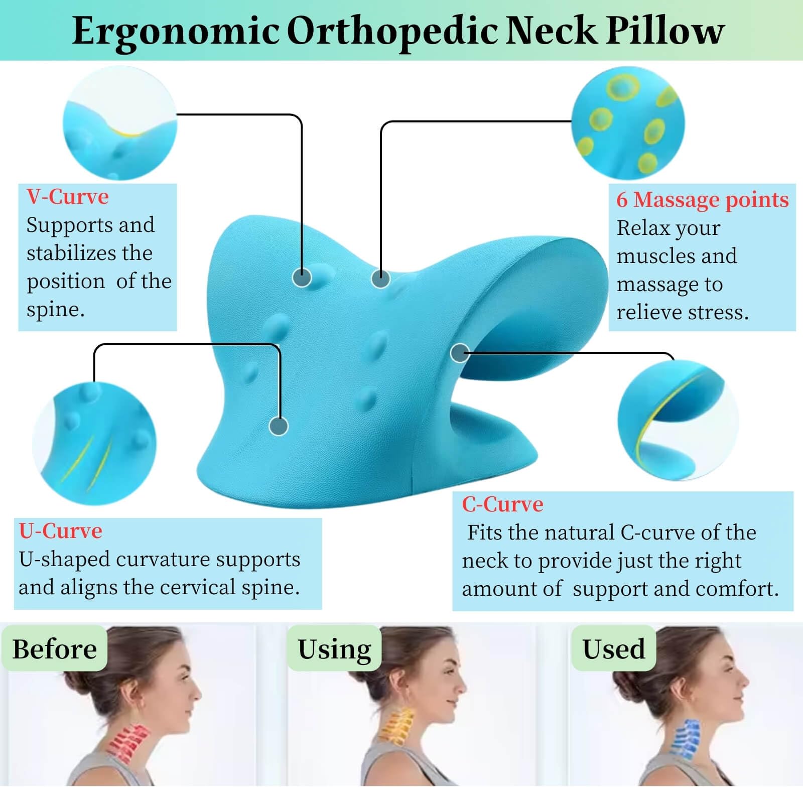 Neck And Shoulder Relaxer Cerv - Neck Traction Pillow 评论和价格